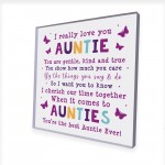 Best Auntie Ever Gift Acrylic Plaque Auntie Birthday Christmas