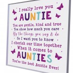 Best Auntie Ever Gift Acrylic Plaque Auntie Birthday Christmas