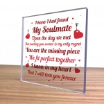 Valentines Anniversary Gift For Soulmate Him Her Acrylic Plaque