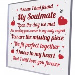 Valentines Anniversary Gift For Soulmate Him Her Acrylic Plaque