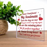 Valentines Anniversary Gift For Soulmate Him Her Acrylic Plaque