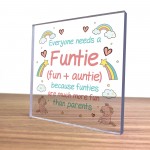 Auntie Gift Novelty Funtie Acrylic Block Funny Auntie Gifts