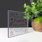 Auntie Gift Novelty Funtie Acrylic Block Funny Auntie Gifts