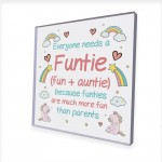 Auntie Gift Novelty Funtie Acrylic Block Funny Auntie Gifts