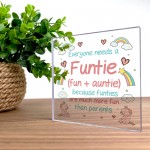 Auntie Gift Novelty Funtie Acrylic Block Funny Auntie Gifts