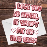 Valentines Day Card LOVE YOU SO MUCH Card Gifts from Women