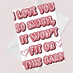 Valentines Day Card LOVE YOU SO MUCH Card Gifts from Women