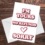 Valentines Day Card NO REFUNDS Valentines Card Gifts from Women