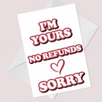 Valentines Day Card NO REFUNDS Valentines Card Gifts from Women