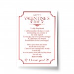 Valentines Gift For Him A4 POEM Love Print Valentines Day Gift