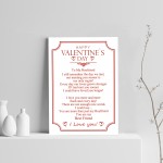 Valentines Gift For Him A4 POEM Love Print Valentines Day Gift