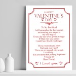 Valentines Gift For Him A4 POEM Love Print Valentines Day Gift