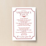 Valentines Gift For Her A4 LOVE POEM Print Valentines Day Gift