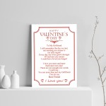 Valentines Gift For Her A4 LOVE POEM Print Valentines Day Gift