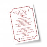 Valentines Gift For Her A4 LOVE POEM Print Valentines Day Gift