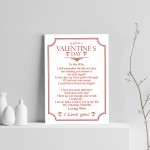 Wife Valentines Day Poem A4 Wall Print Valentines Gift For Her