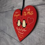 Valentines Couple Gift Red Wood Heart Anniversary Gifts