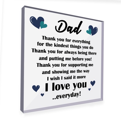 THANK YOU Gift For Dad Daddy Birthday Fathers Day Plaque