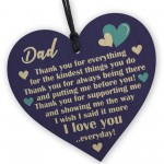 THANK YOU Gift For Dad Daddy Birthday Fathers Day Wood Heart