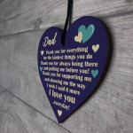 THANK YOU Gift For Dad Daddy Birthday Fathers Day Wood Heart