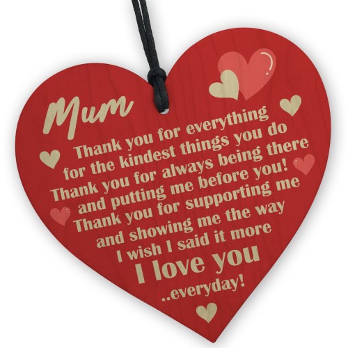 THANK YOU Gift For Mum Mummy Birthday Mothers Day Heart