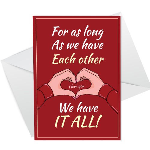 Romantic Valentine's Day Card for Girlfriend Boyfriend Wife