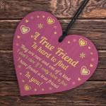 True Friend Heart Gift For Birthday Christmas Plaque Best Friend