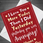 Joke Valentines Day Card For Him Her Funny Valentines Card 