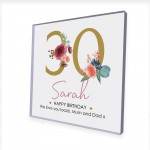 Personalised 30th Birthday Gift Her Clear Block Friend Sister