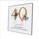 PERSONALISED 40th Birthday Gift For Women Her Clear Block