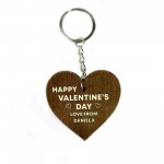 Valentines Day Gifts Wooden Keyring Personalised Valentines Gift