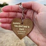 Valentines Day Gifts Wooden Keyring Personalised Valentines Gift