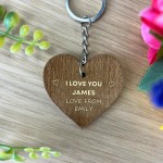 Valentines Day Gift Wood Keyring Valentines Gift For Him Her