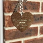 Valentines Day Gift Wood Keyring Valentines Gift For Him Her