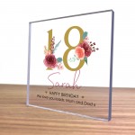 PERSONALISED 18th Birthday Gifts Girls Daughter Her Clear Block