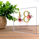 PERSONALISED 18th Birthday Gifts Girls Daughter Her Clear Block