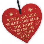 Funny Valentines Day Gifts for Husband Wife Wood Heart Love You