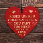 Funny Valentines Day Gifts for Husband Wife Wood Heart Love You