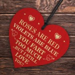 Funny Valentines Day Gifts for Husband Wife Wood Heart Love You