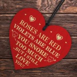 Valentines Day Gifts for Her Him Wood Heart Funny I Love You