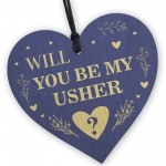 Will You be my Usher Wood Heart Proposal Wedding Gift 