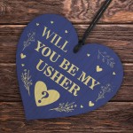 Will You be my Usher Wood Heart Proposal Wedding Gift 