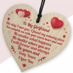 To My Girlfriend Wooden Heart Keepsake Gift From Boyfriend