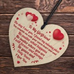 To My Girlfriend Wooden Heart Keepsake Gift From Boyfriend