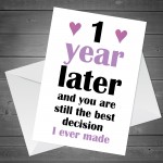 First Anniversary Card For Him Her BEST DECISION Card