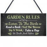 Garden Rules Hanging Sign Home Decor Garden Shed Plaque