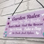 Garden Rules Novelty Hanging Plaque Summer House Accessories