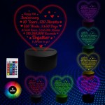 10th Wedding Anniversary Gifts for Her Him NEON LED Lamp