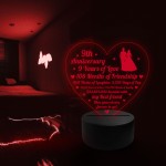 Wedding Anniversary Gifts for Her Him 3D Lamp Night Light 9th