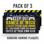 Gaming Sign 3 Pieces Bundle Gamer Boys Bedroom Birthday Gifts